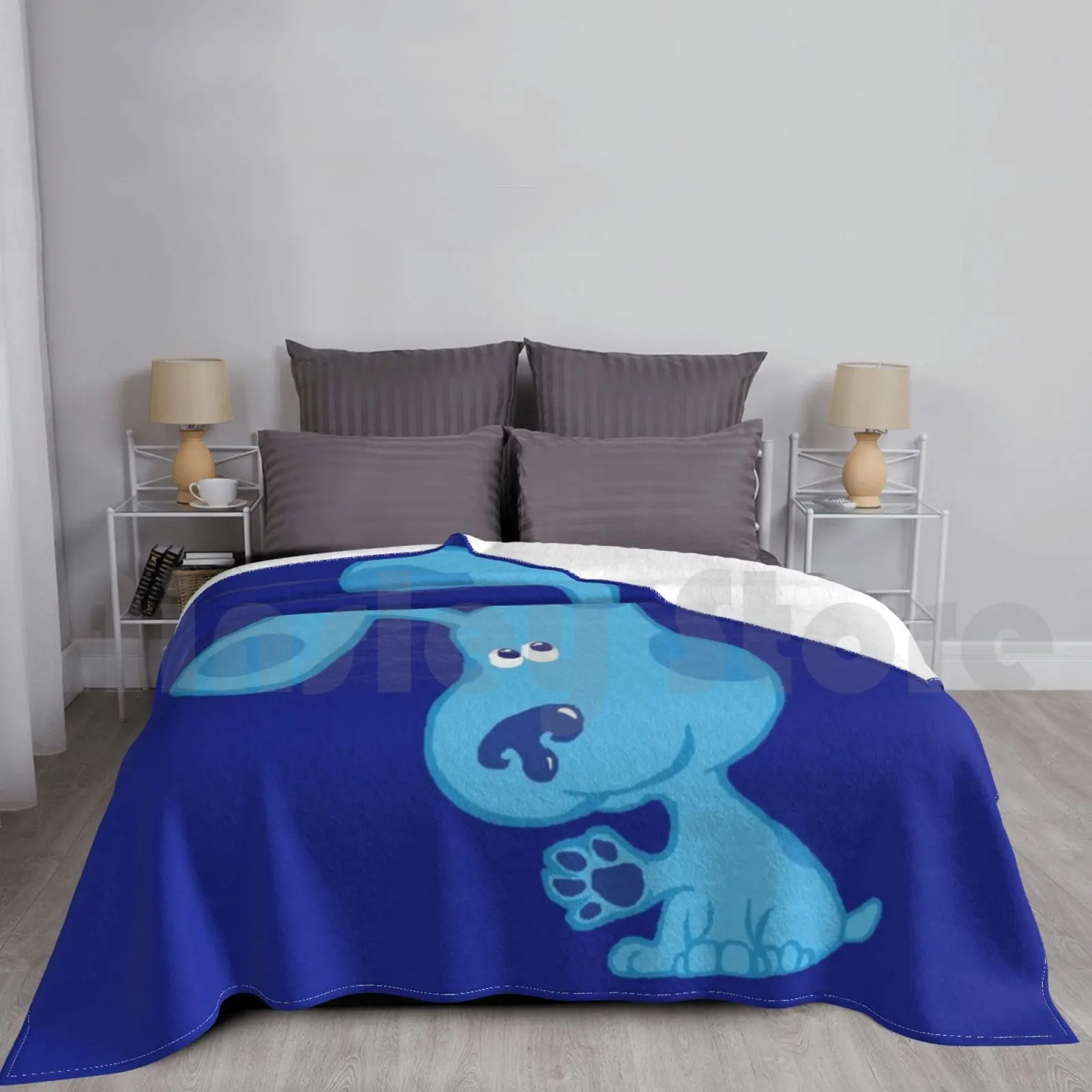 

Голубое одеяло для щенка на диван-кровать для путешествий синий щенок пятнистый лап милый мультяшный синий