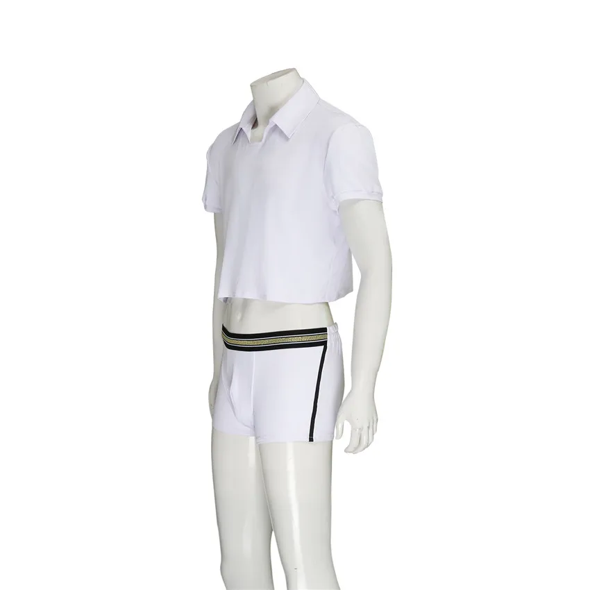 Футболка-поло Takerlama Мужская для косплея Однотонная рубашка с синими Гавайскими