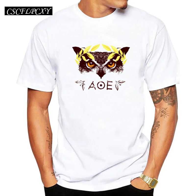 2019 Лидер продаж Hispter Для мужчин с принтом &quotСова&quot Повседневная футболка