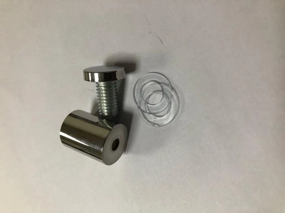 YUMORE глянцевый хром 201 нержавеющая сталь полый стеклянный держатель Крепеж знак