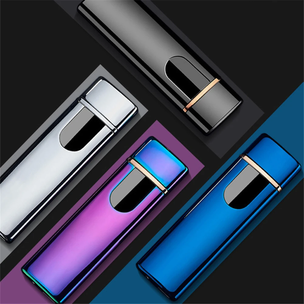 USB перезаряжаемая зажигалка с бесплатным лазерным логотипом светодиодный экран