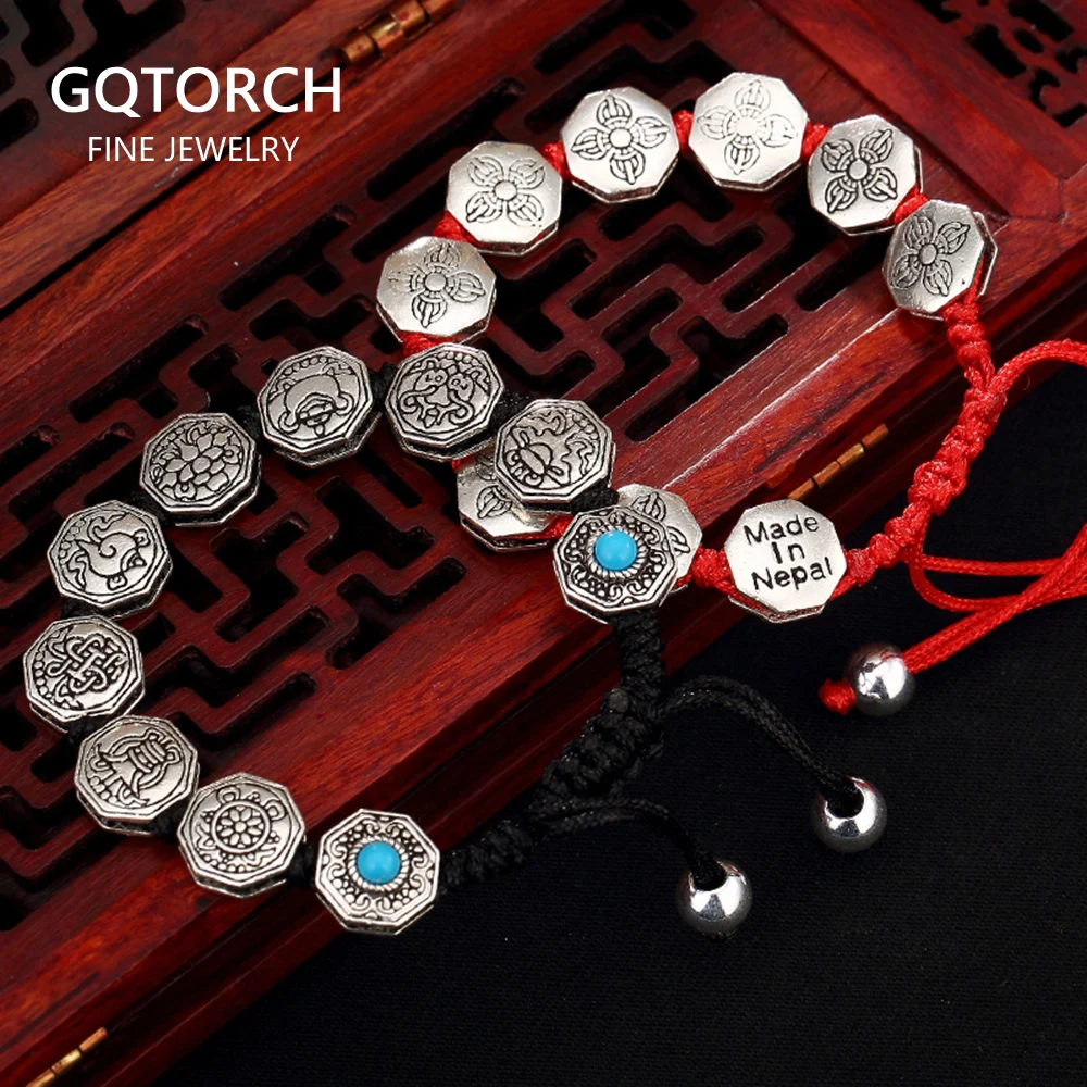 Настоящее серебро 925 пробы браслеты унисекс ручная плетеная веревка шесть слов