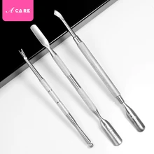 Stainless Steel Cuticle Pusher Dead Skin Push Remover For Pedicure Manicure Nail Art Cleaner Care Tool
