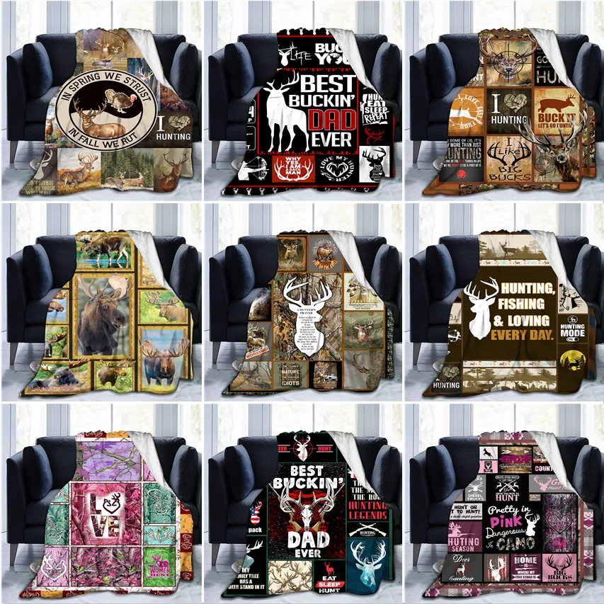 

Elk Blanket Animal Cartoon Print Lightweight Soft Warm Throwing Blanket Sofa Bed Flannel Blanket Gifts for Adults and Children