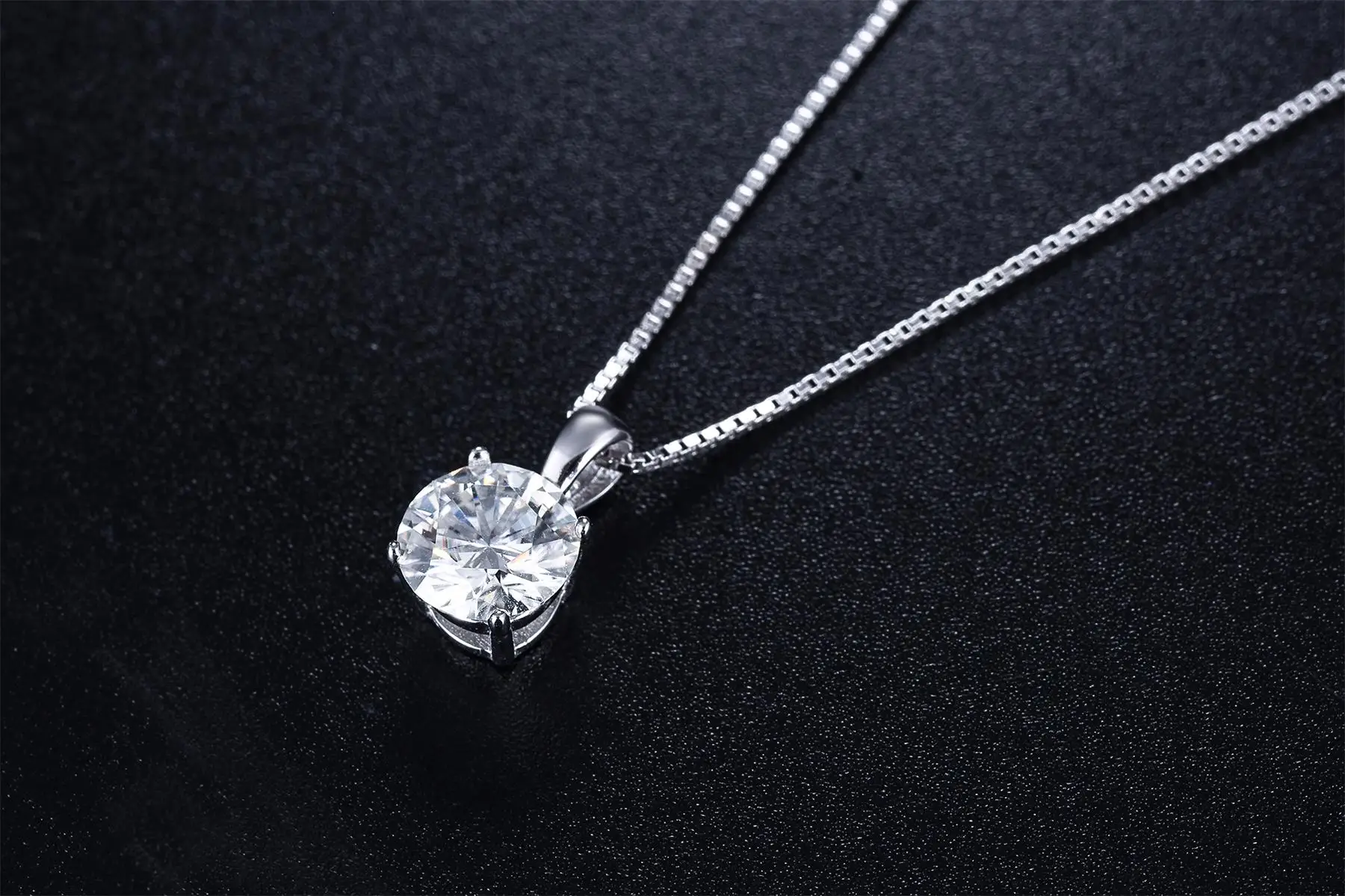 Kkmall магазин круглые серебряные подвески Moissanite 1.00ct Роскошные Подвески Moissanite серьги-гвоздики Moissanite ожерелья