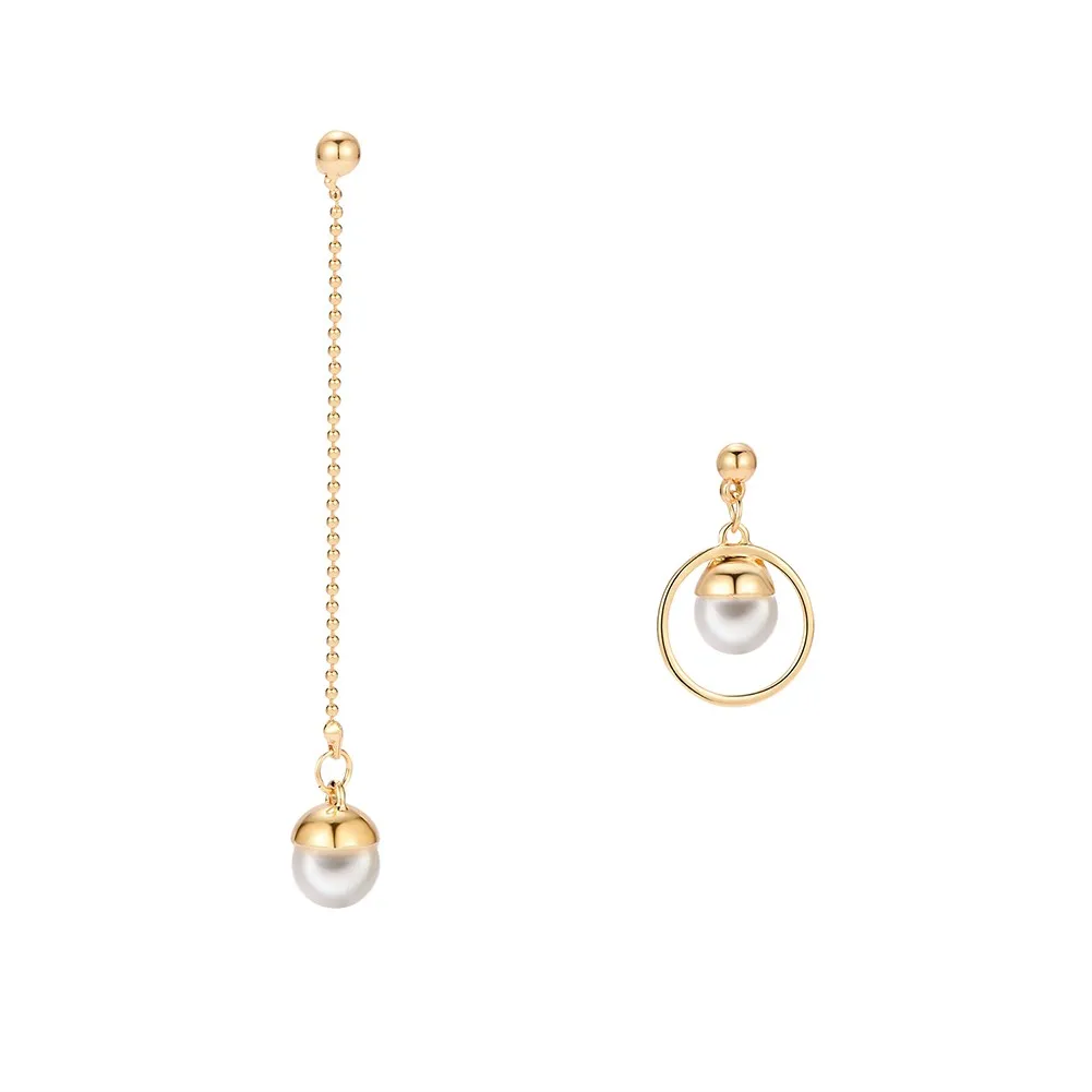 2019 Asymmetric Korean Style Popular Design Long Earrings Hollow Circle Metal Ball boucles d'oreilles Pendantes Accessories | Украшения