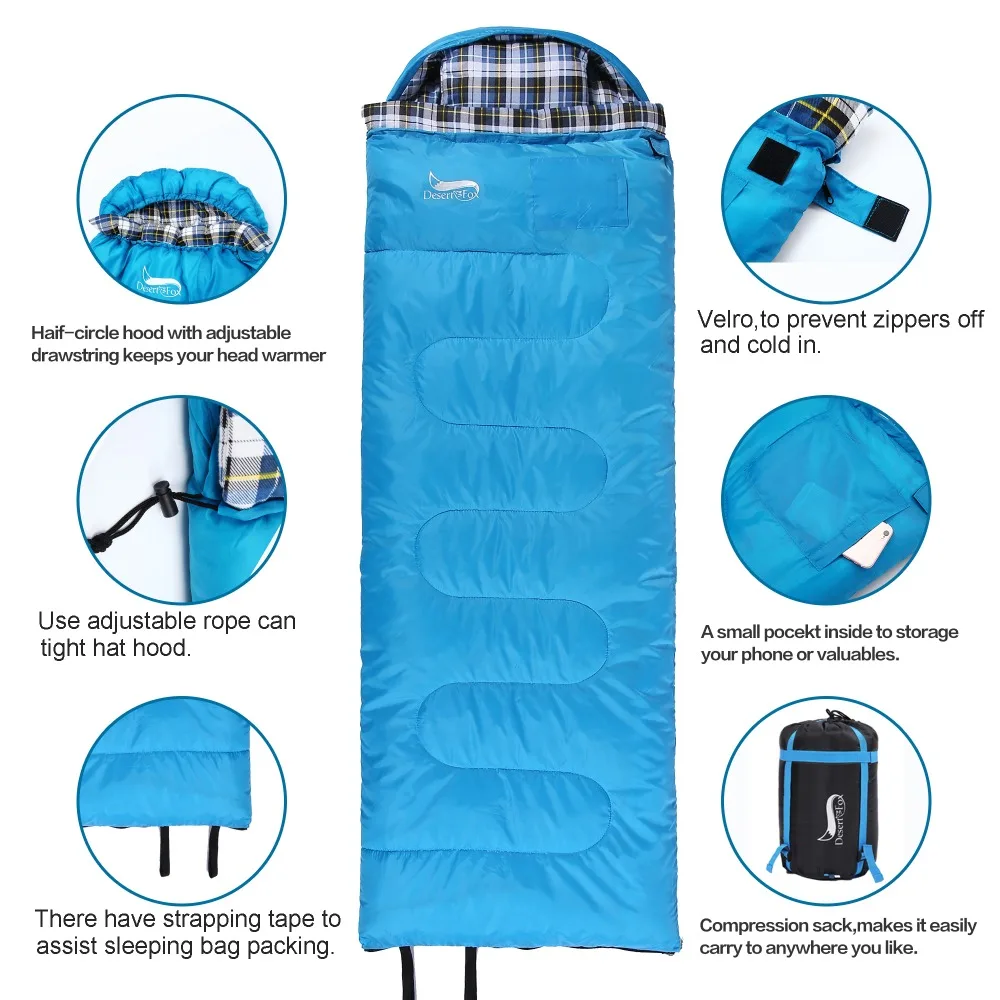 melhor Sacos De Dormir Da Flanela Do Algodão Com Descanso, Tipo Saco De Dormir Portátil Da Compressão Do Backpacking Do Inverno