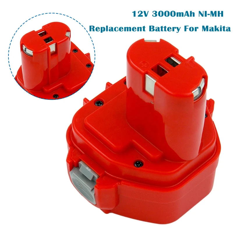 

Replacement Battery For Makita 12V 3000mAh Ni MH Rechargeable Battery Power Tools Bateria PA12 1220 1222 1235 1233S 6271D L50