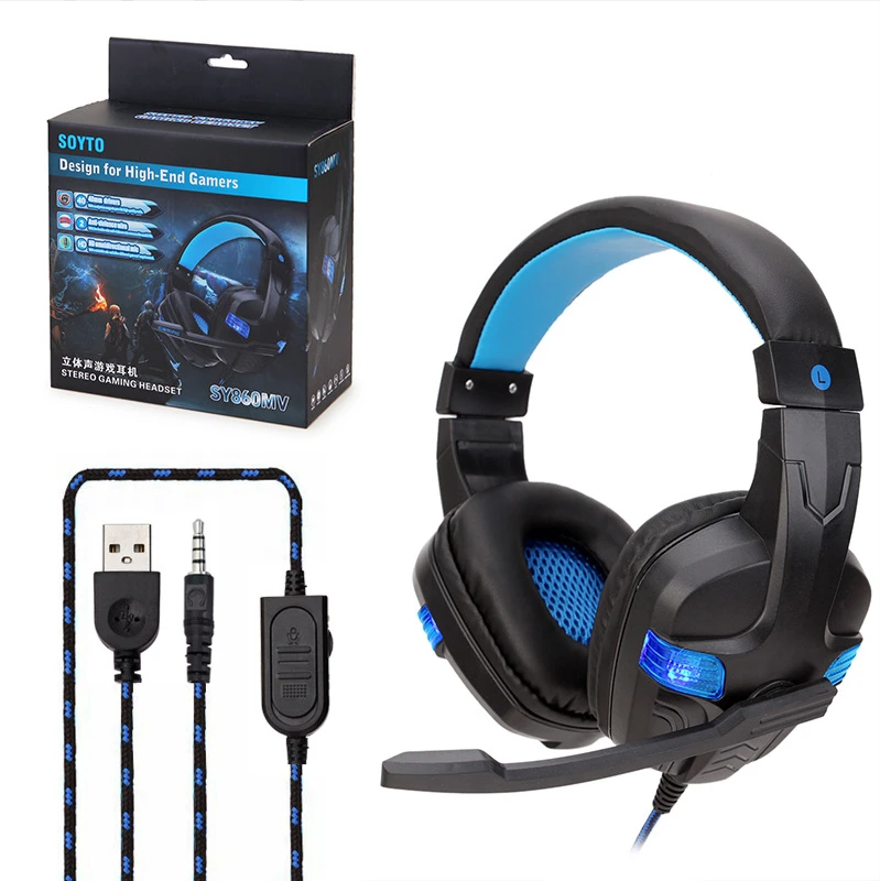 

Gaming Headphones Bass Stereo Headset Wired Professional Gamer Earphone Microphone with Backlit for PS4 Computer Laptop 3.5mm