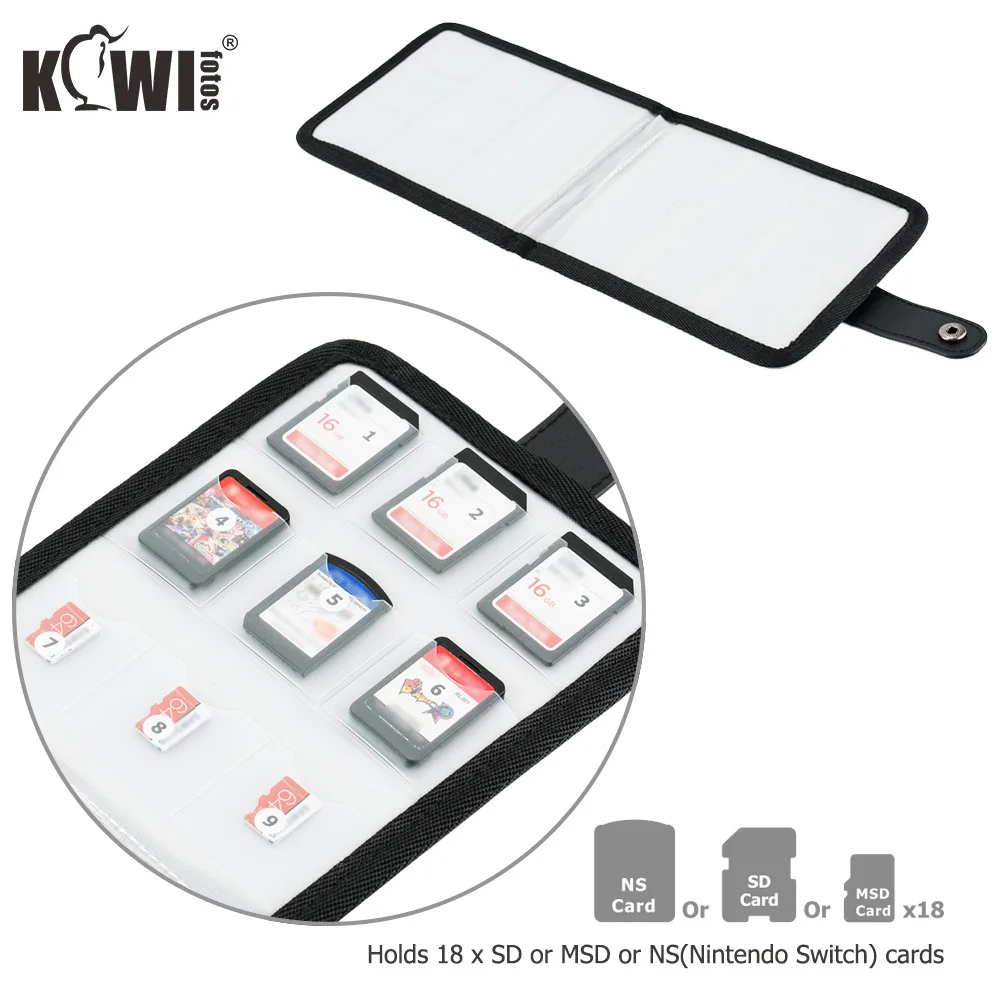 Портативный чехол Kiwi для карт памяти 18 SD или TF NS(Nintendo Switch)|Чехлы памяти| |
