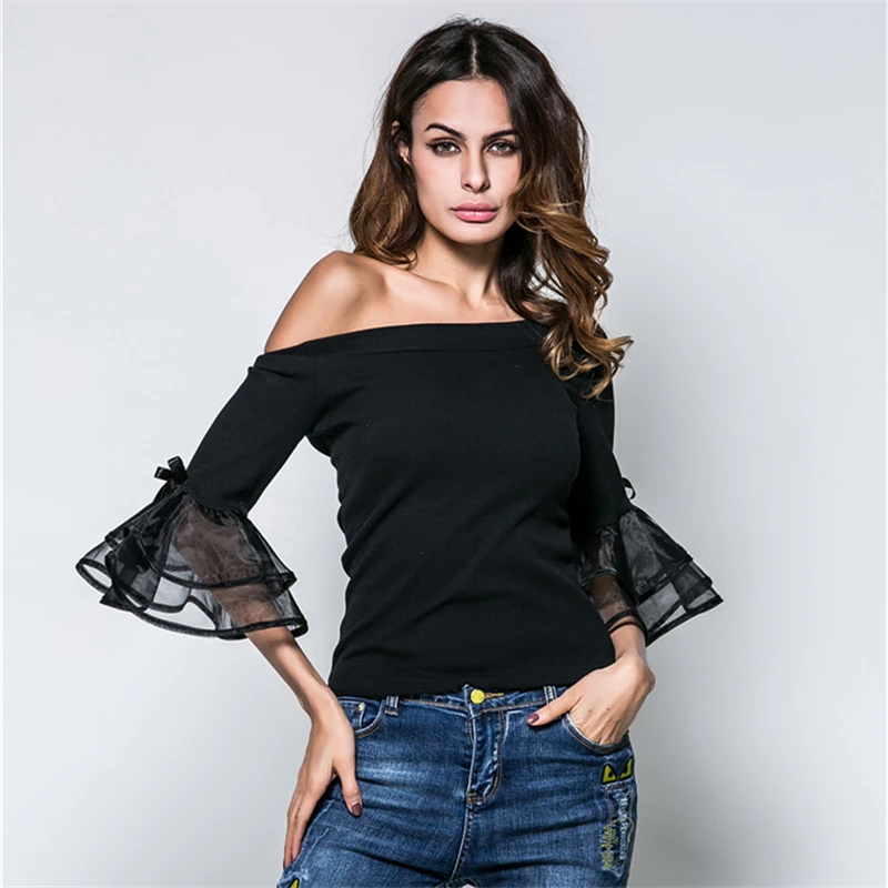 Европейская мода весна лето новинка футболки из сетчатой пряжи женские