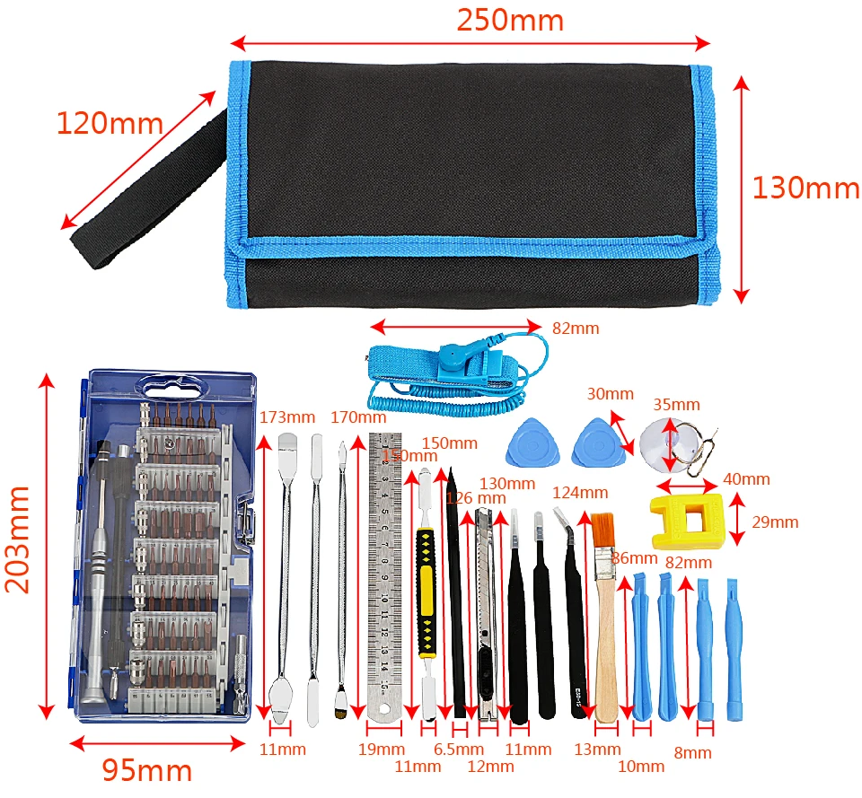 

NICEYARD 78 in 1 Knife Tweezers Crowbar Ruler Repair Opening Hand Tools Kit Precision Screwdriver Set For Phone PC Hand Tool Set