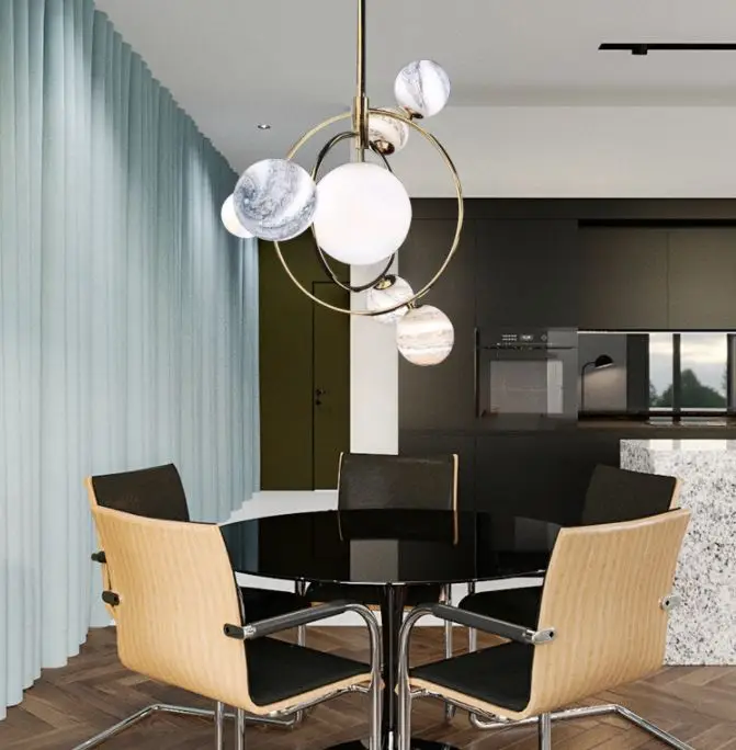 Люстра со звездами в нордическом современном минималистичном стиле креативная