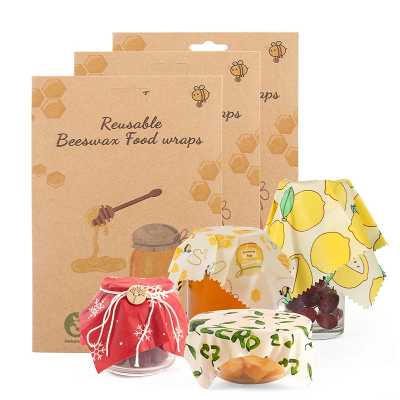 

Beeswax Wrap Eco Friendly Replacement Organic Natural Bees Wax Sustainable & Reusable Food Cover Kitchen Keep Fresh Tool