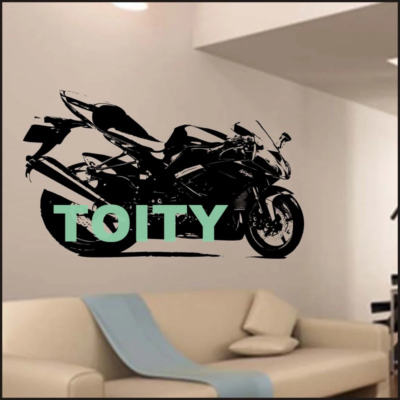 4 вида конструкций настенный стикер KAWASAKI NINJA ZX 10R Виниловая наклейка для гонок на
