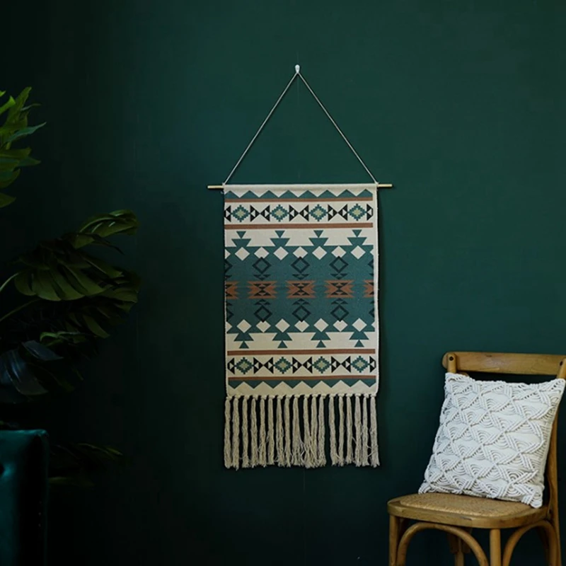 

2x Tassel Bohemian Macrame Woven Wall Hanging Handmade Knitting Tapestry