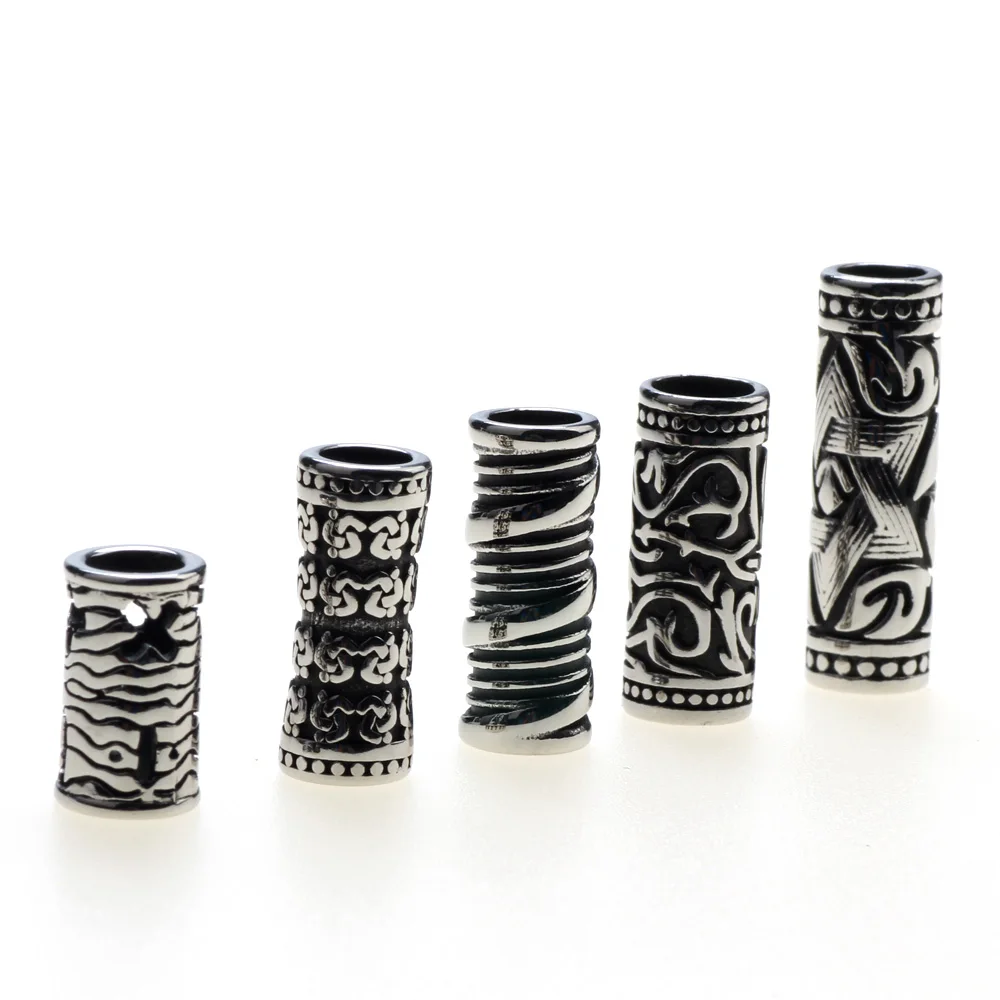 

2pcs/Lot Stainless Steel Tube Beads 6mm Tibetan Silver Leather Cord Bracelet/Necklace Slider DIY Jewelry Makings