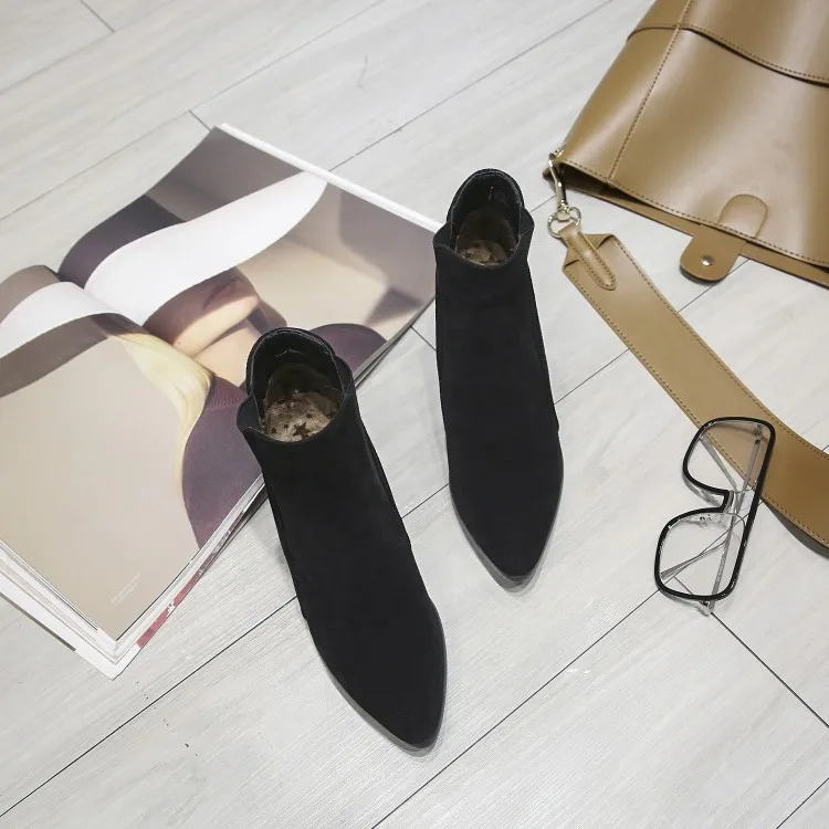 Женские ботильоны на толстом каблуке зимние ботинки больших размеров 9 10 11-16 |