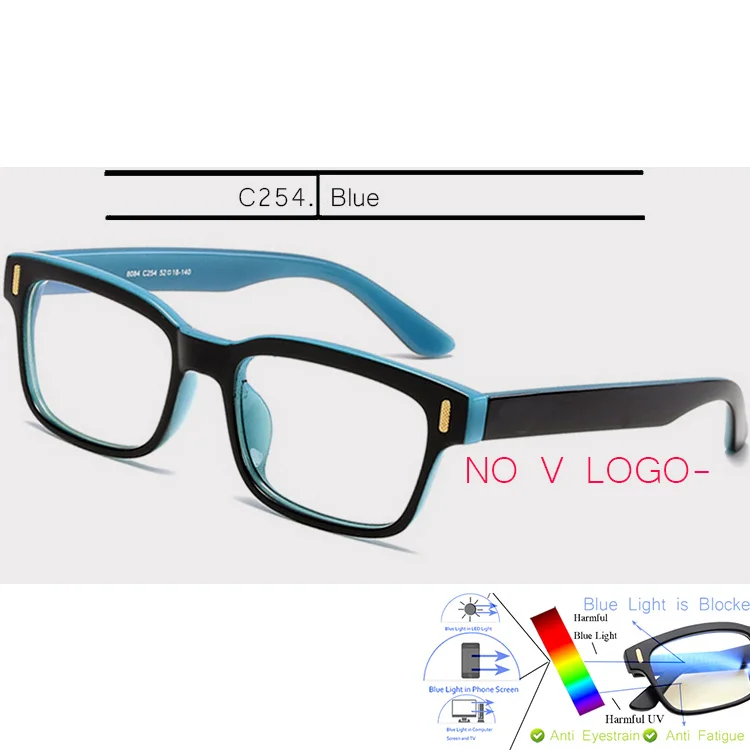 NO V LOGO-C254 IVSTA, синий светильник, очки, компьютерная игровая оправа, для мужчин, анти-Синие лучи, блокировка, по рецепту, близорукость, поляризованные солнцезащитные очки, ночной ботаник - Цвет оправы: NO V LOGO-C254