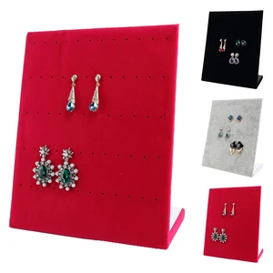 Держатель для сережек, бархатная подставка с 60 отверстиями, квадратный держатель для сережек-гвоздиков, подставка для демонстрации ювелирных изделий, аксессуары