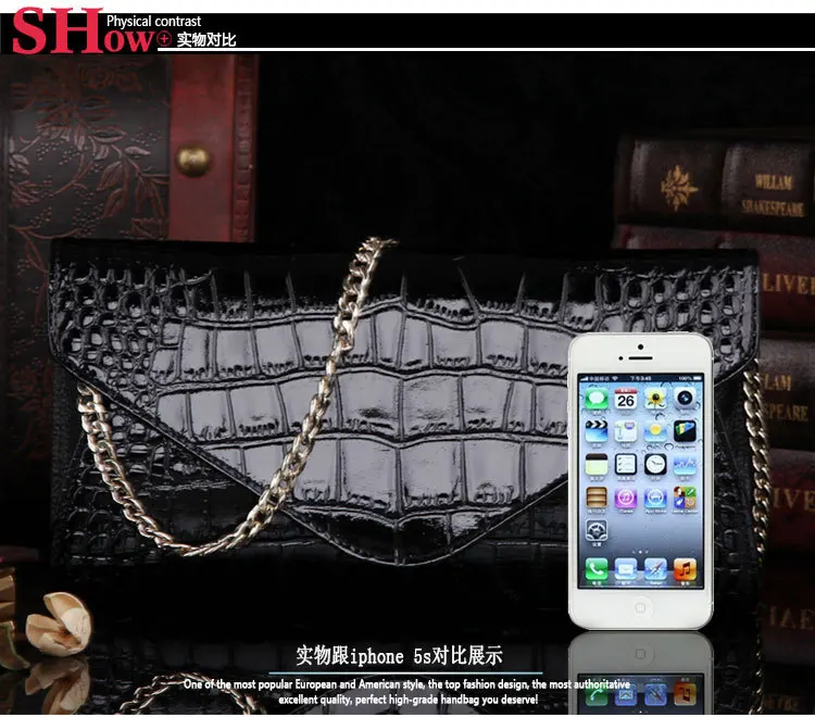 

The new crocodile-printed women's bag leather hand bag European and American one-shoulder bag cowhy bag ladies bag