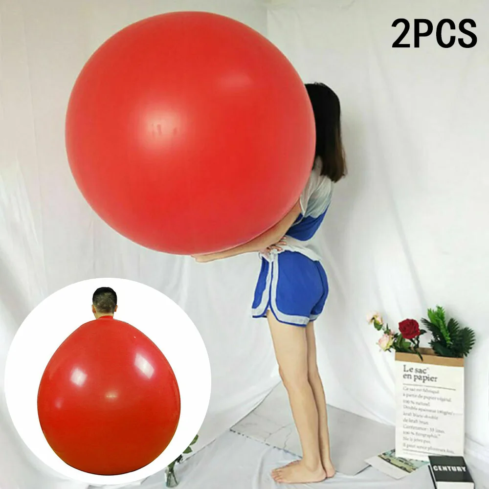 2Pcs 72 Inch Latex Balloon Giant Human Egg Balloon Round Funny Game Balloon Toys Parties, Festivals And Events