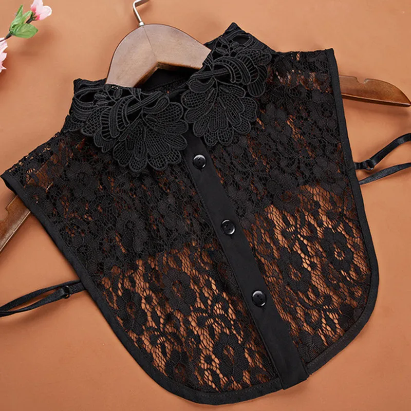 Элегантная блузка женская модная ажурная кружевная имитация воротника женский