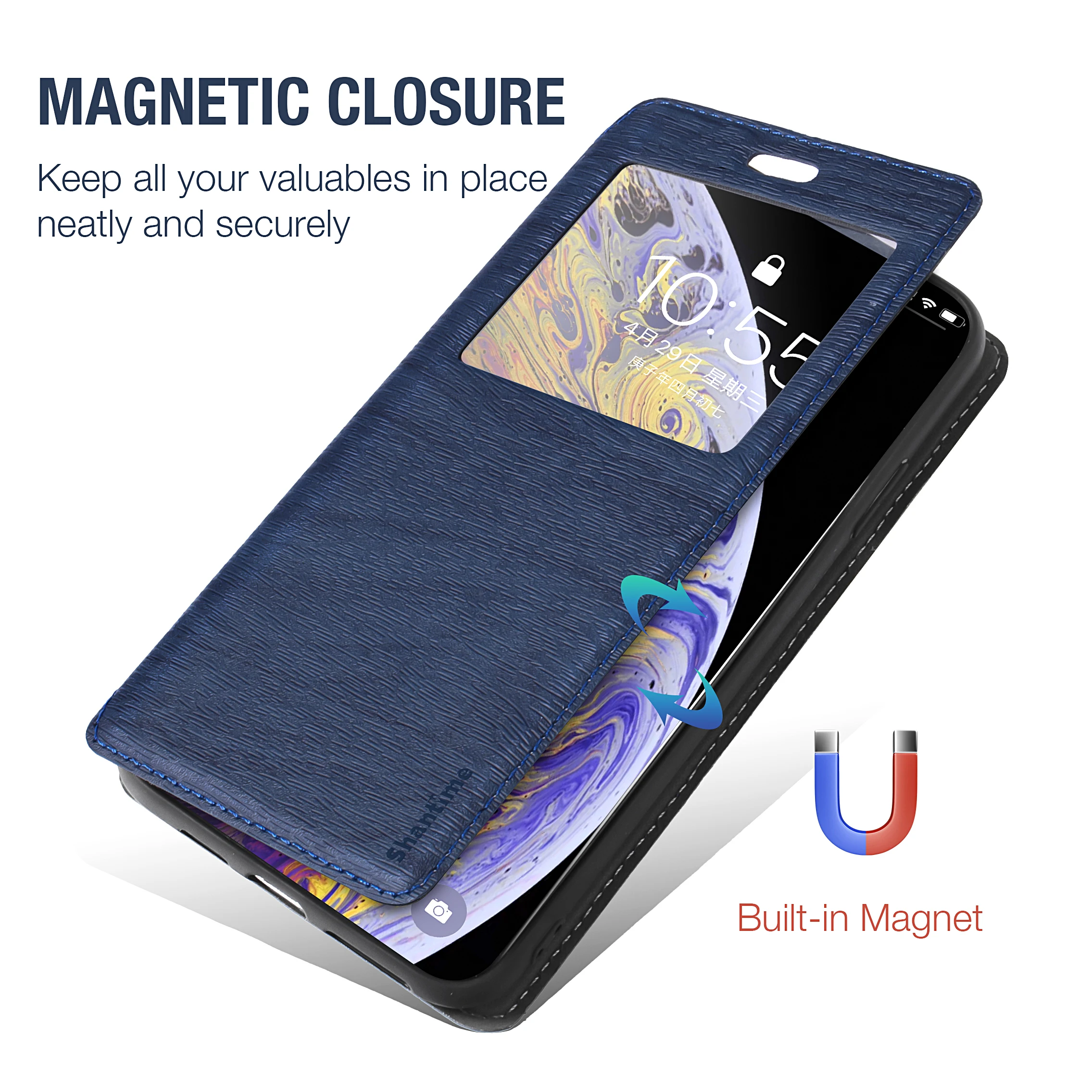 for cubot x50 case for cubot x50 view window cover invisible magnet and card slot and stand free global shipping