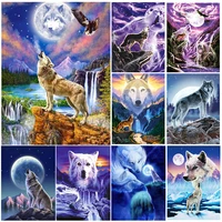 wolf diy 5d diamond painting full round rhinestone paintings animal diamond mosaic embroidery cross stitch home decor