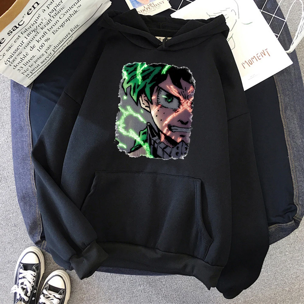 

My Hero Academia Midoriya Izuku Cartoons Men Hoodies Casual Harajuku Hoody Autumn O-Neck Streetwear Fleece Warm Loose Sweatshirt