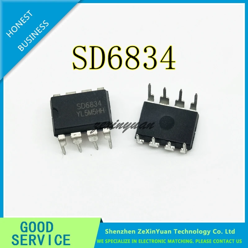 10 шт./лот SD6834 SD6834B DIP8 светодиодный ЖК-дисплей регулятор мощности чип