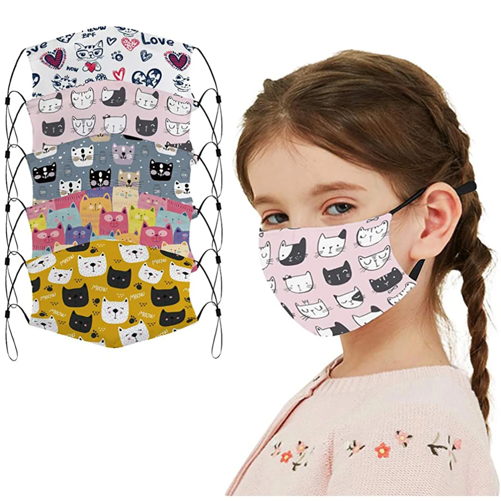 

Mascarilla mscara Headband Kids Child Cartoon Adjustable Washable Reusable Protective Face Masks Cover Masques Faciaux #2