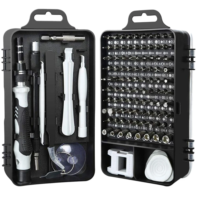 

115 in 1 Screwdrivers Repair Tool Kit, Driver Handle Magnetic Bits for Iphone Xs/Xs Max/Xr/X/8/7/6/Plus,Cellphone/Computer/Table