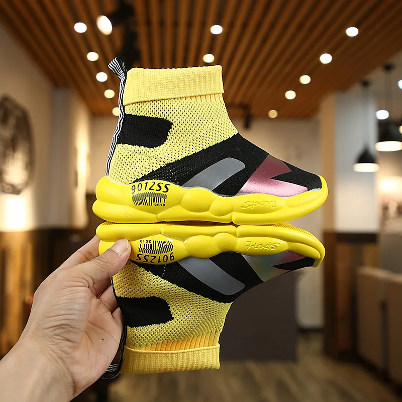 Детская обувь для мальчиков сезон весна-осень Детские кроссовки высокие носки