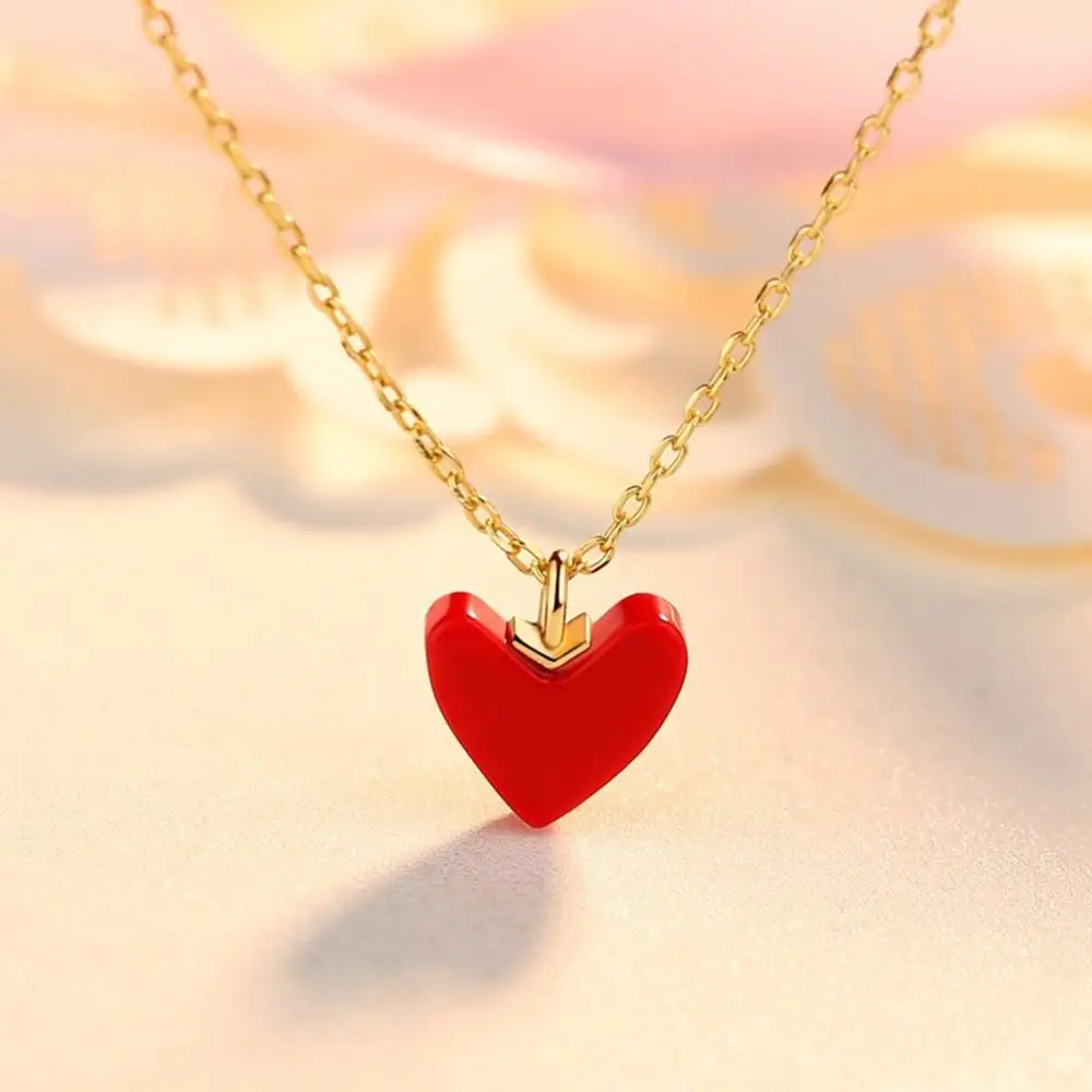 

Ожерелье из сплава, новинка, простой кулон в форме сердца, цепочка для ключицы, ювелирное изделие