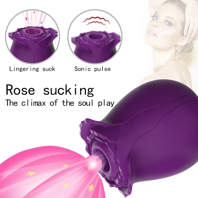 Роза Форма влагалища тренер Вибраторы Эротические присосок для соска оральный