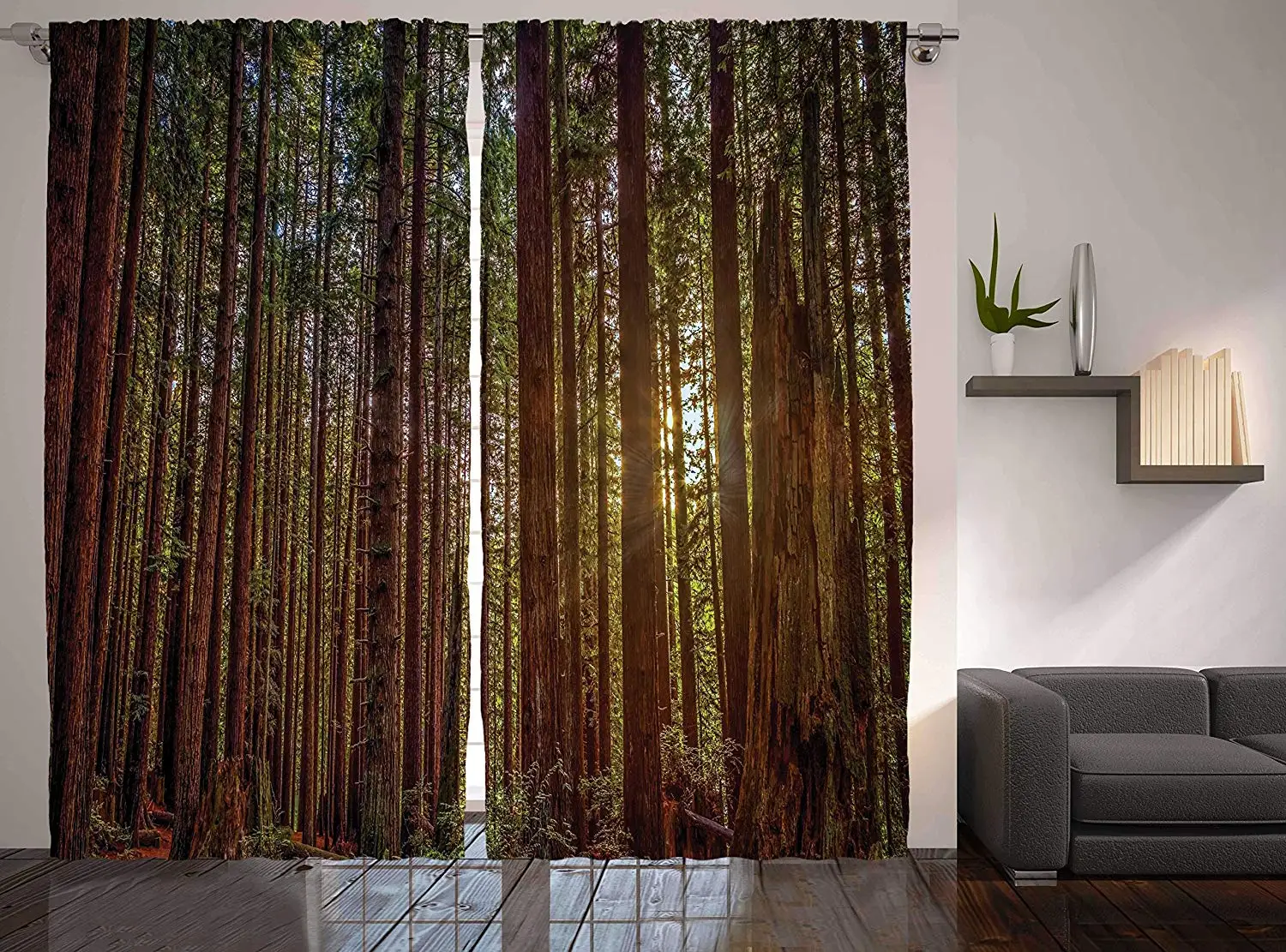Фотошторы Redwood Forest в Калифорнии оконные драпировки комплект из 2 панелей для