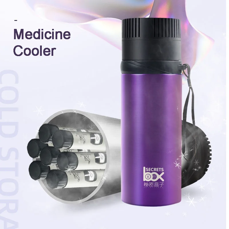 

Медицинский портативный мини-холодильник для инсулина, медицинский дорожный охлаждающий чехол 220 В, Вакуумная бутылка с USB-кабелем