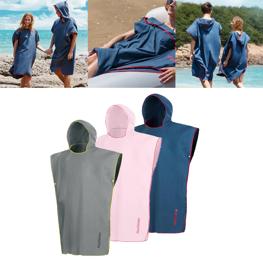 

Unisex Hooded Beach Bath Towel Wrap Poncho Robe for Men Women Swimming Surf