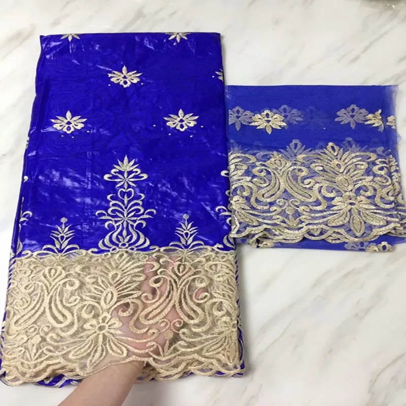 Африканская ткань Африканский Базен Riche с каменным дизайном 5 + 2 ярдов