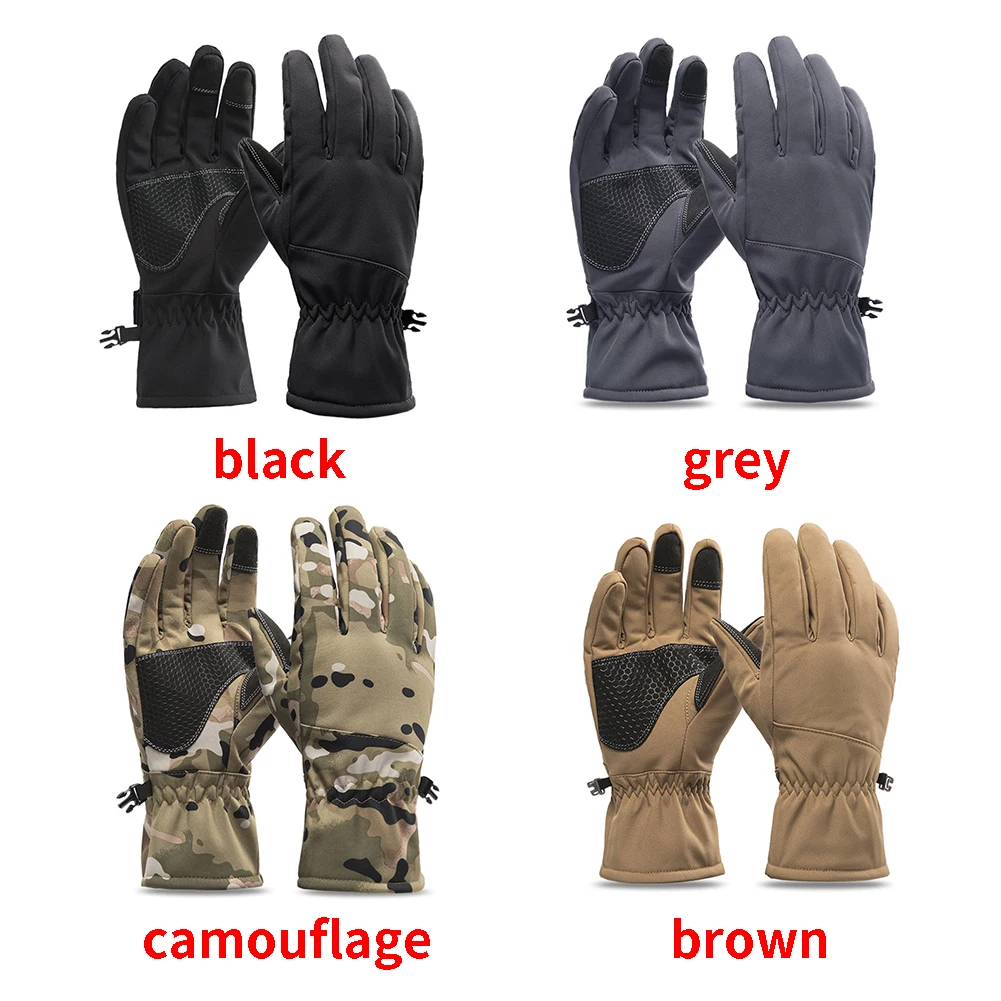 

Women Men Elastic Strap Outdoor Sports Thickened Anti Slip Cycling TouchScreen Waterproof With Buckle Windproof Ski Gloves