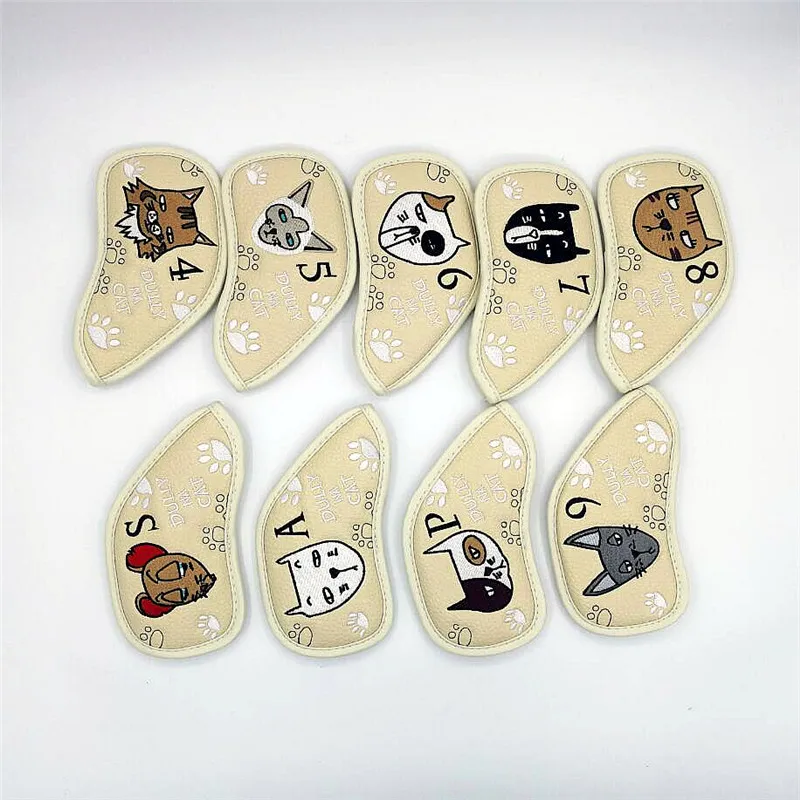 Тускло на кошка клюшки для гольфа Headcovers из искусственной кожи клюшек набор