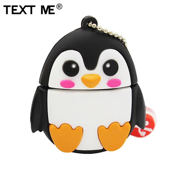White TEXT ME 64GB мультфильм Пингвин сова лиса стиль usb флеш-накопитель usb 2,0 4GB 8GB 16GB 32GB флешка, подарок - Цвет: White
