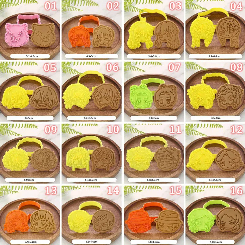 

1 PCS 16 Styles Anime Demon Slayer 3D Stamp Cookie Mold DIY Decorating Pastry Cutter Fondant Baking Mold Tool