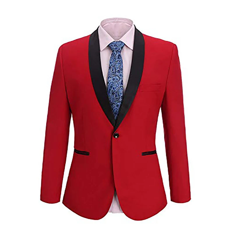 

Men's Slim Fit Suits Shawl Lapel Tuxedo 2 Piece Jacket and Pants Sets One Button Blazer Masculino Formal Business Costume Homme