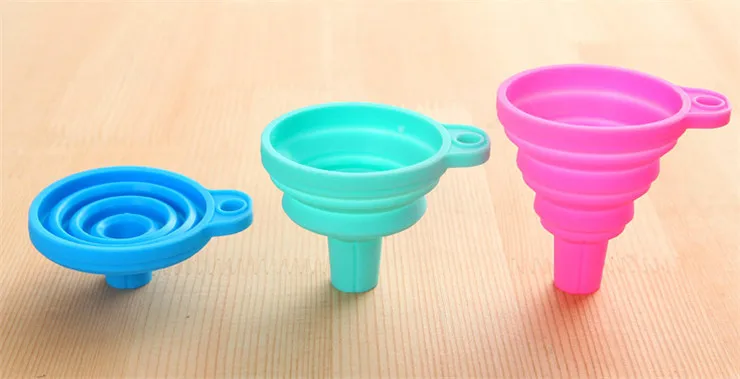 Горячая Распродажа складная телескопическая Воронка с длинным горлышком для