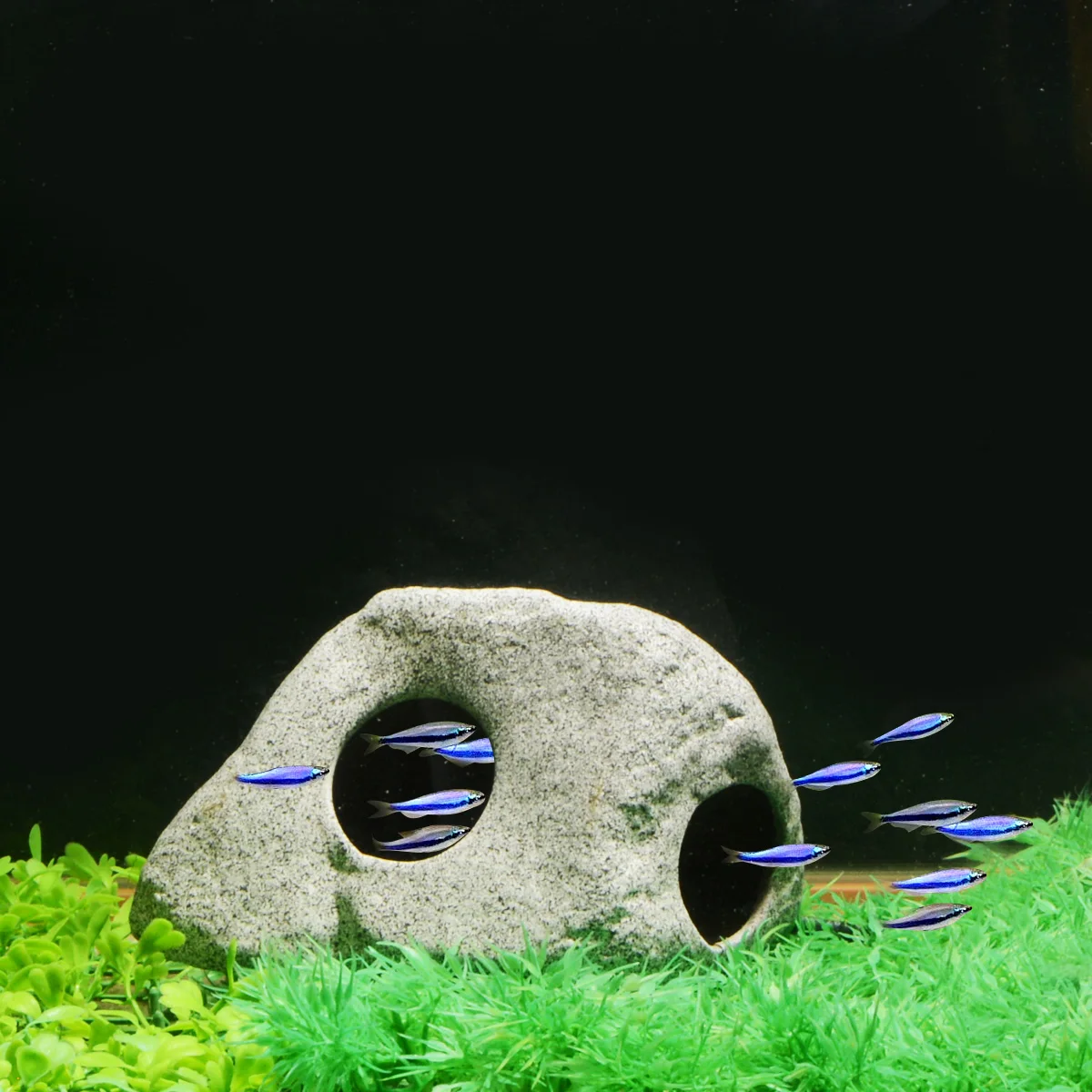 Украшение для аквариума Saim керамический серый искусственный камень с маленьким