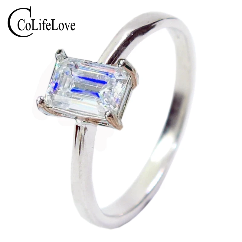 Ювелирные изделия CoLife 925 Серебряное кольцо для помолвки 0.5ct D Цвет Moissanite