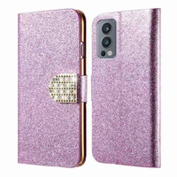 glitter diamond flip case for one plus nord n200 n100 n10 ce 5g wallet cover on oneplus nord 2 5g smartphone global version case