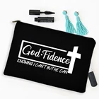 Женская косметичка с Иисусом Богом, сумочка для косметики, органайзер для хранения губной помады в христианском стиле, лучший подарок для женщин